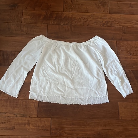 Anthropologie Cloth & Stone Sundays Off The Shoulder Top White - Picture 4 of 11